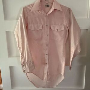 Stetson Men's Pink Western Shirt size small snap button up